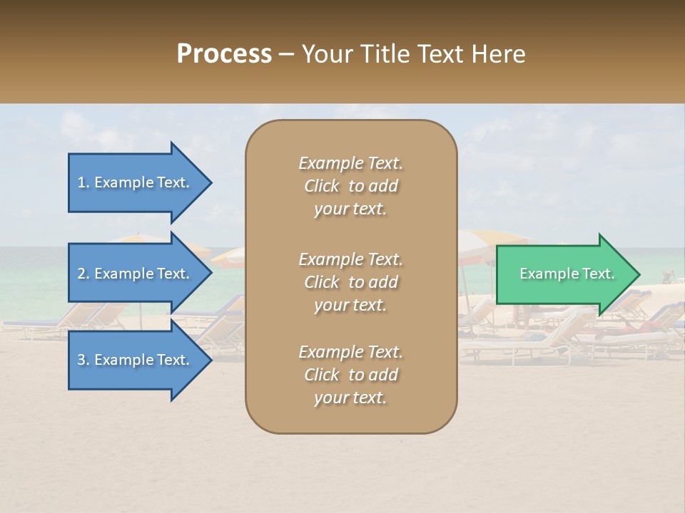 Beach, Sunbed With Umbrellas PowerPoint Template