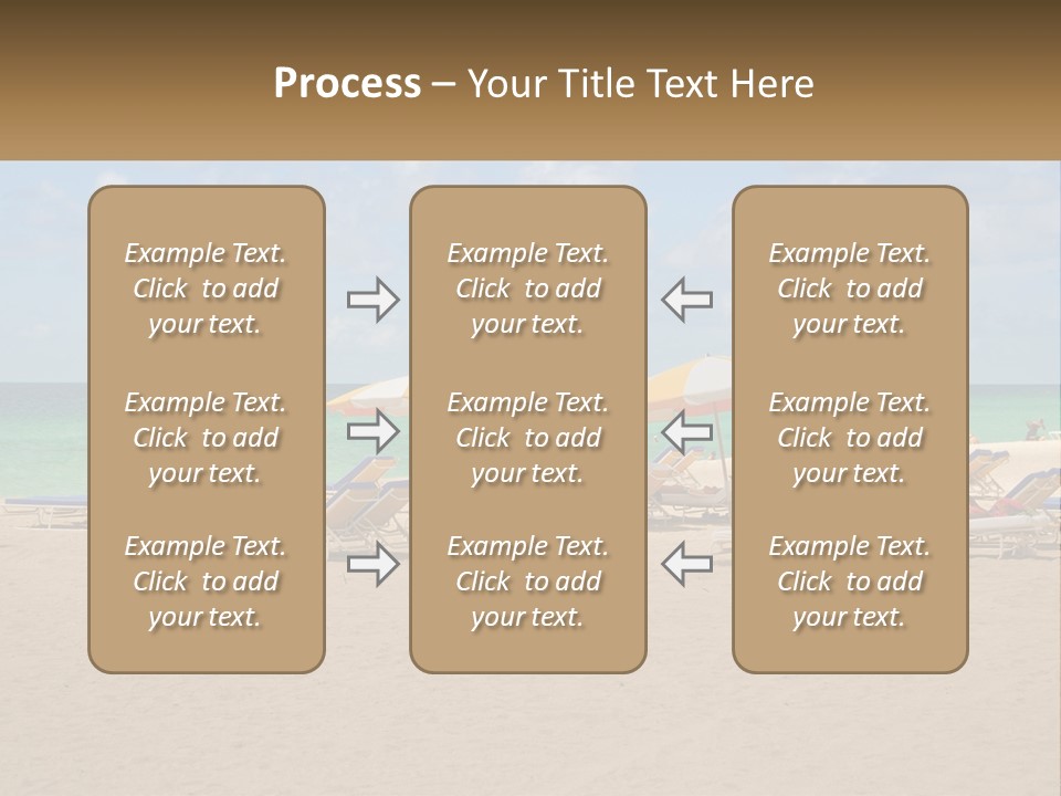 Beach, Sunbed With Umbrellas PowerPoint Template