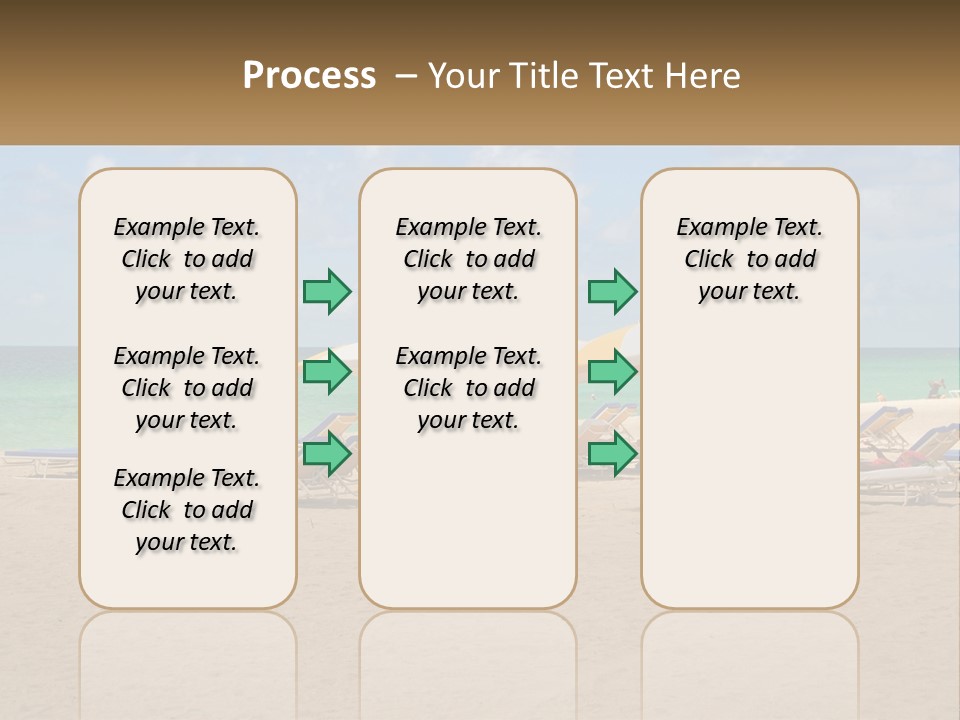 Beach, Sunbed With Umbrellas PowerPoint Template