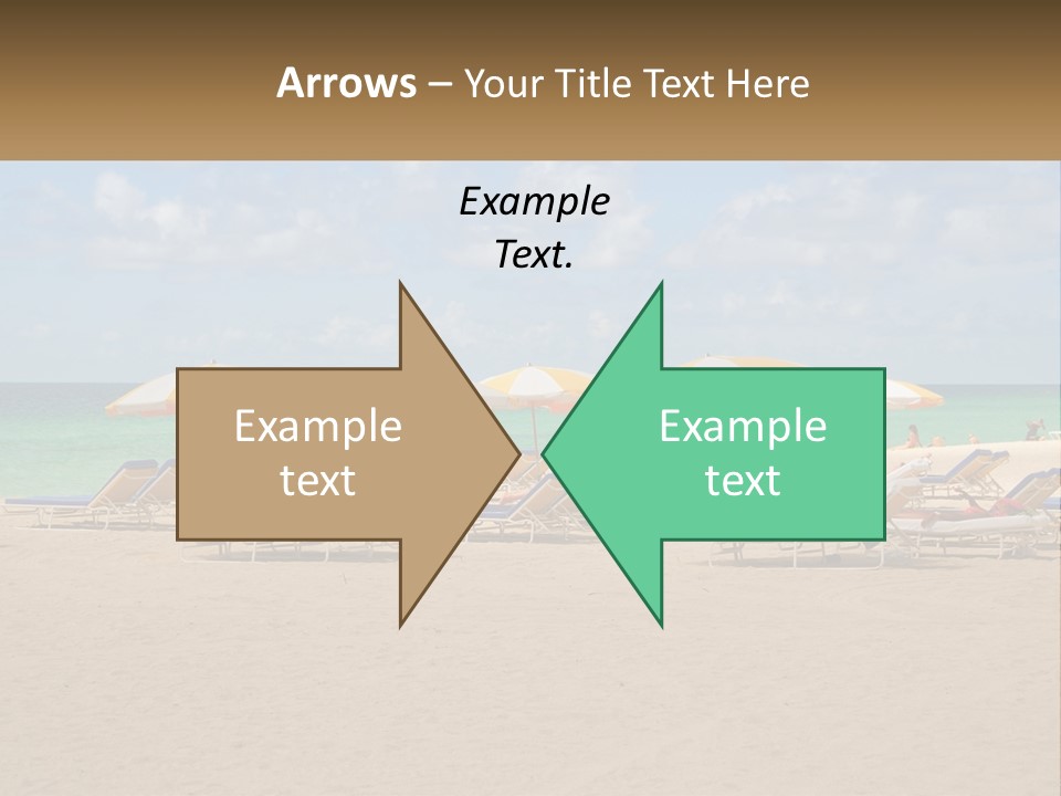 Beach, Sunbed With Umbrellas PowerPoint Template