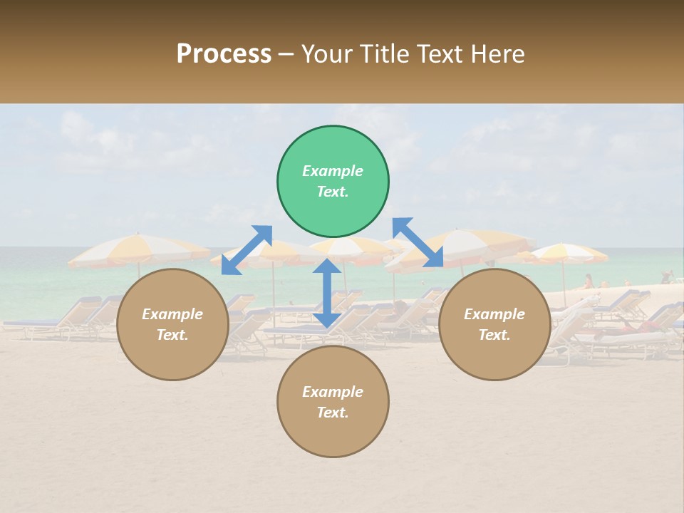 Beach, Sunbed With Umbrellas PowerPoint Template