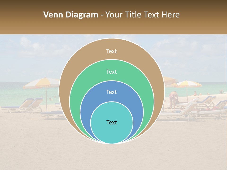 Beach, Sunbed With Umbrellas PowerPoint Template