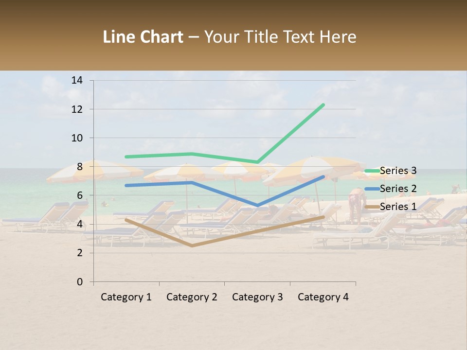 Beach, Sunbed With Umbrellas PowerPoint Template