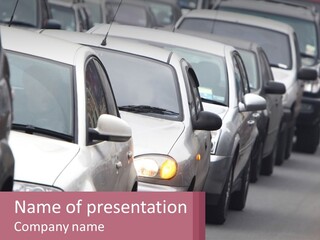 Traffic Jam From The Car PowerPoint Template