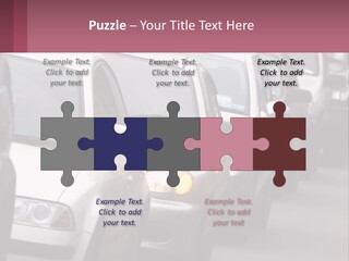 Traffic Jam From The Car PowerPoint Template