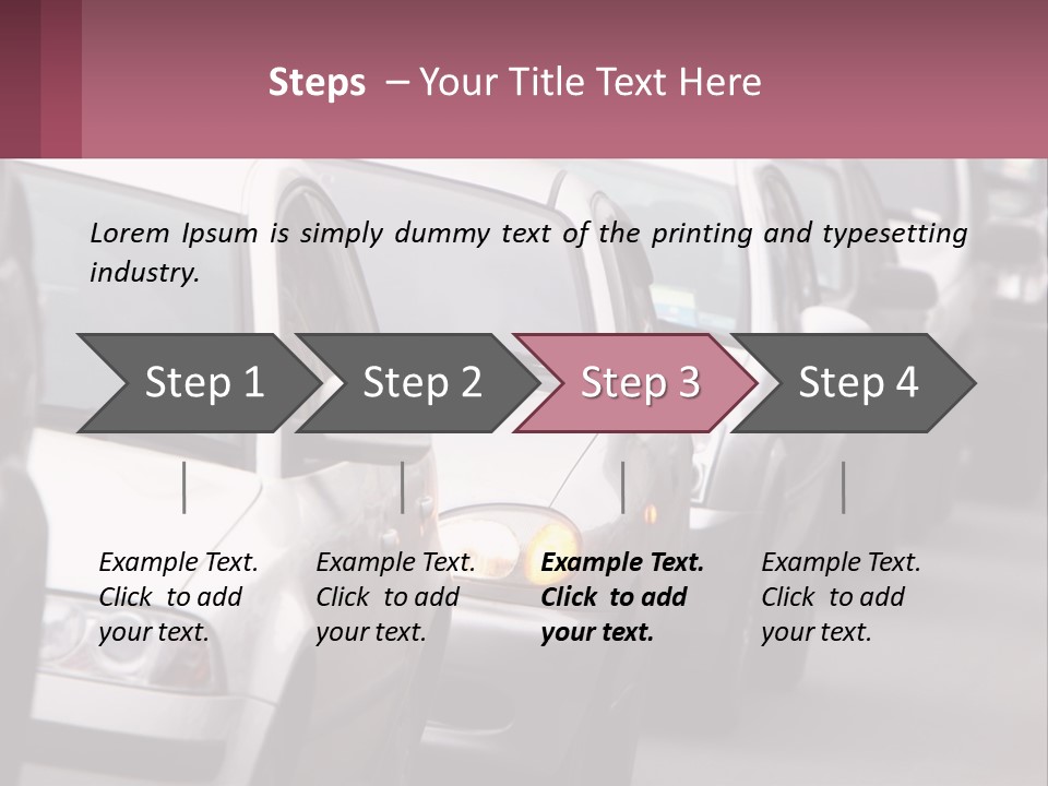 Traffic Jam From The Car PowerPoint Template