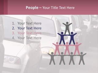 Traffic Jam From The Car PowerPoint Template