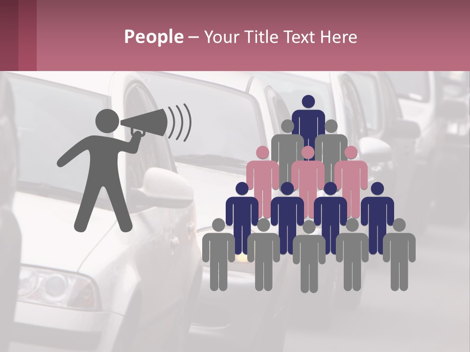 Traffic Jam From The Car PowerPoint Template