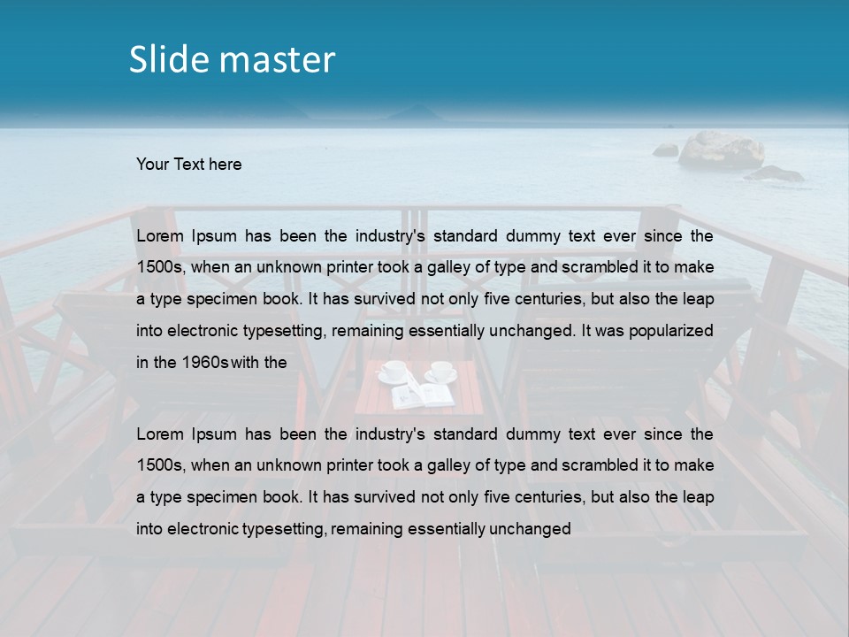 Sunbeds By The Sea PowerPoint Template