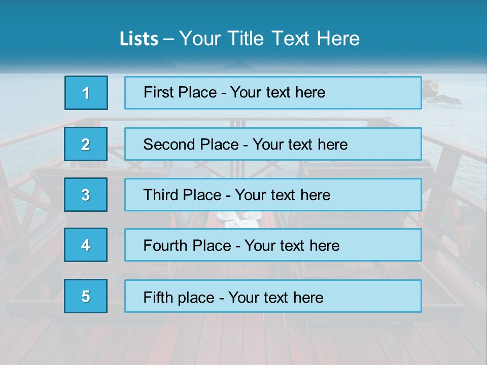 Sunbeds By The Sea PowerPoint Template