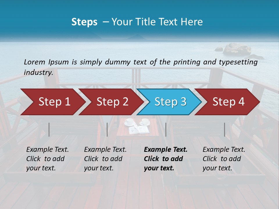 Sunbeds By The Sea PowerPoint Template