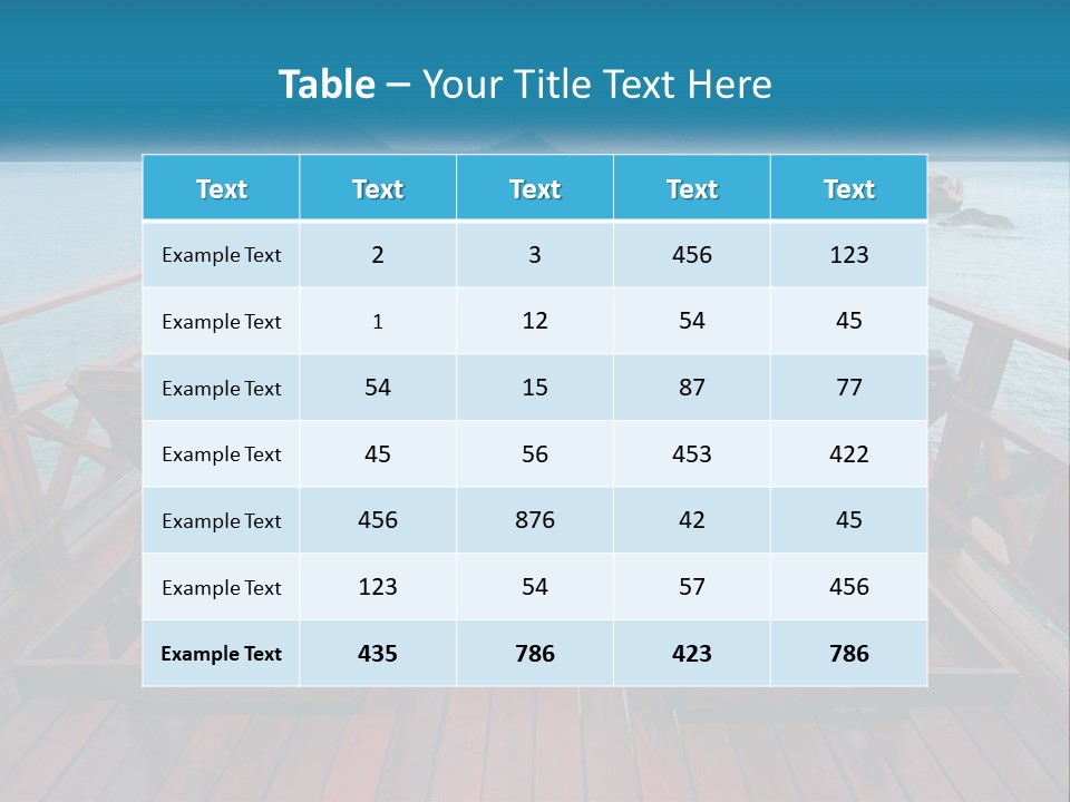 Sunbeds By The Sea PowerPoint Template