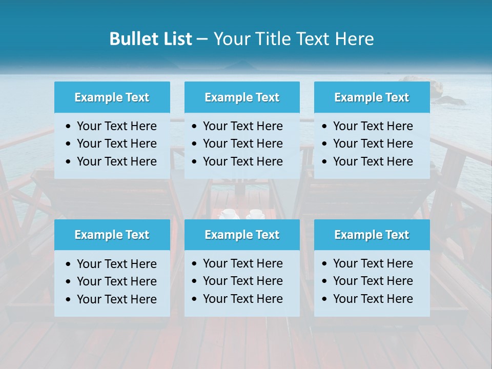 Sunbeds By The Sea PowerPoint Template