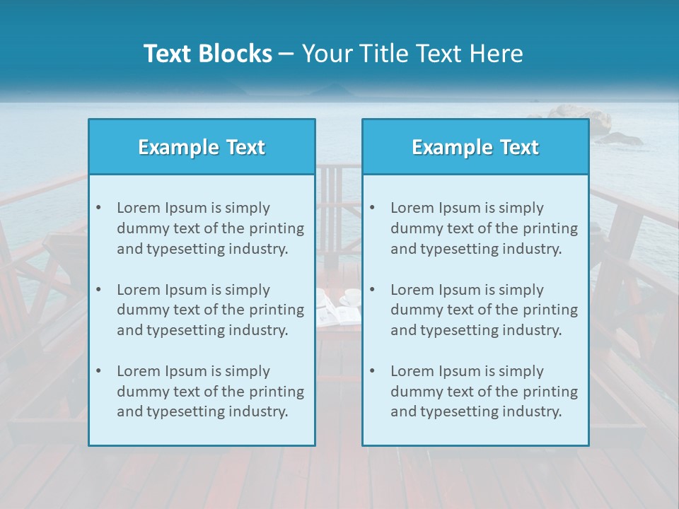 Sunbeds By The Sea PowerPoint Template