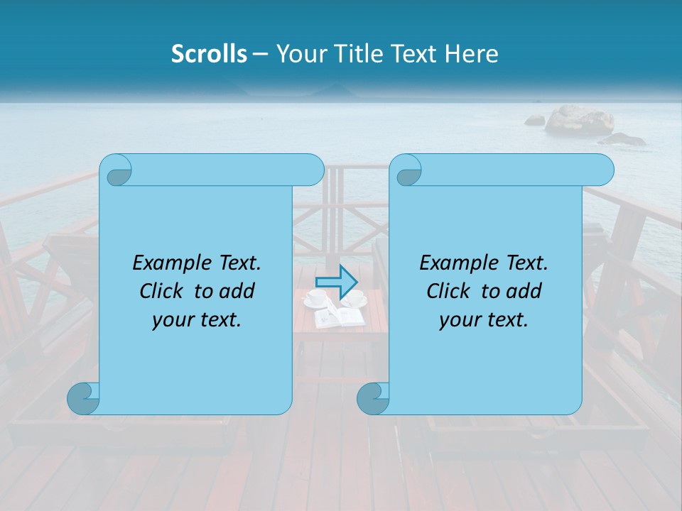 Sunbeds By The Sea PowerPoint Template