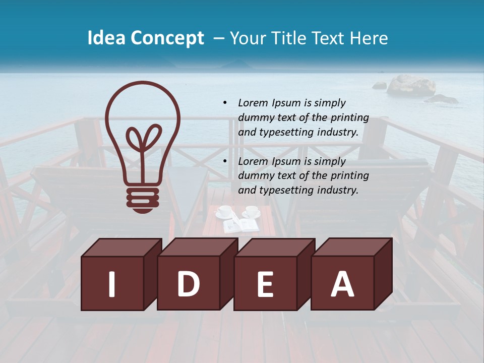 Sunbeds By The Sea PowerPoint Template