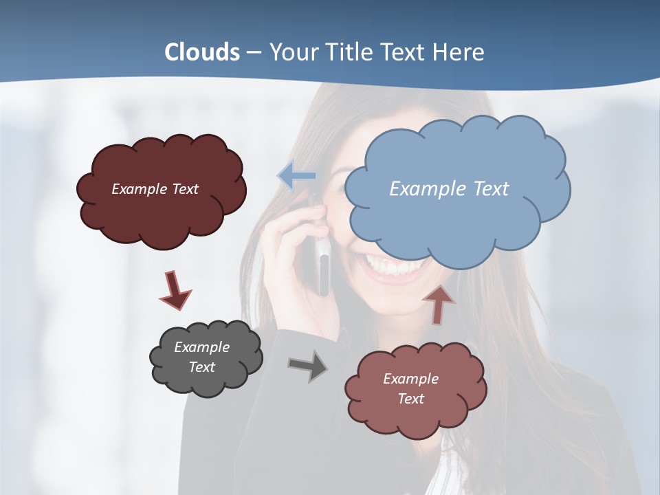 The Girl Is Talking On The Phone PowerPoint Template
