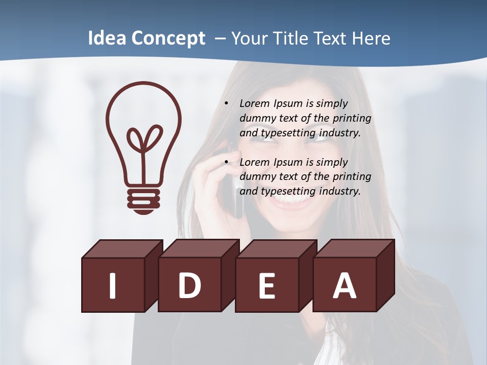 The Girl Is Talking On The Phone PowerPoint Template