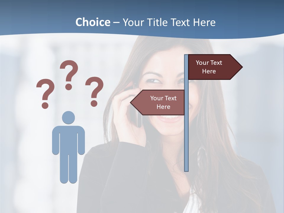 The Girl Is Talking On The Phone PowerPoint Template