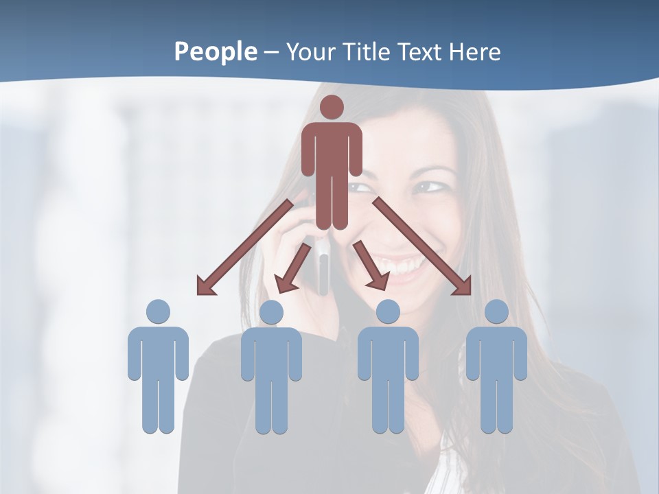 The Girl Is Talking On The Phone PowerPoint Template