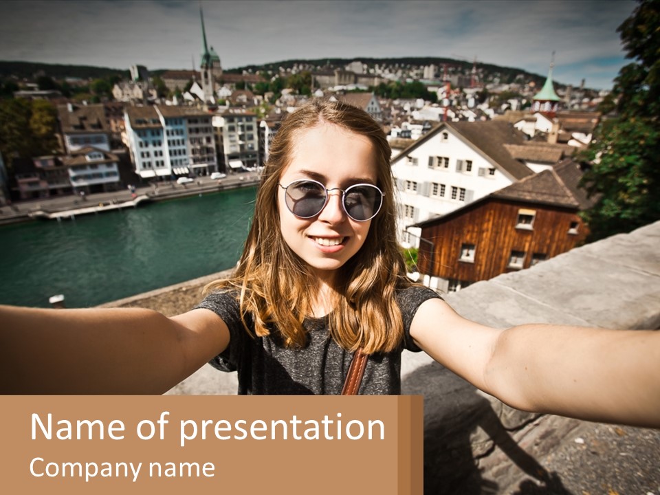 Selfie Girl PowerPoint Template