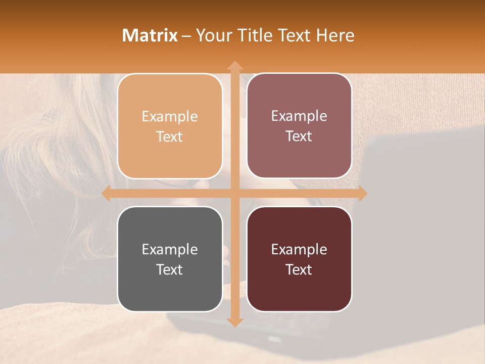 Schoolgirl At Laptop PowerPoint Template