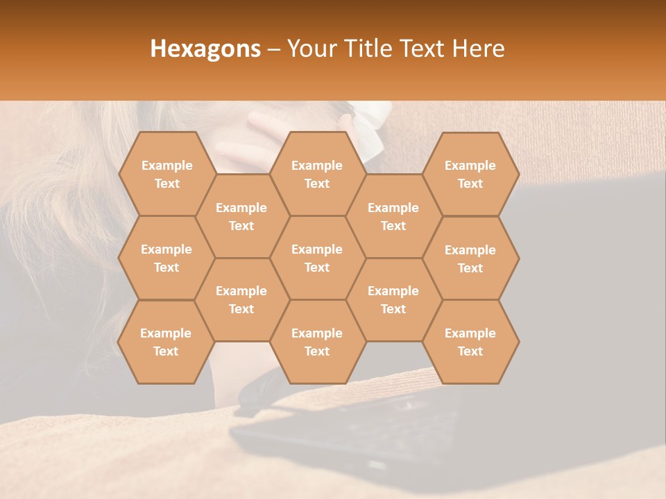 Schoolgirl At Laptop PowerPoint Template