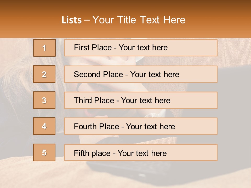Schoolgirl At Laptop PowerPoint Template