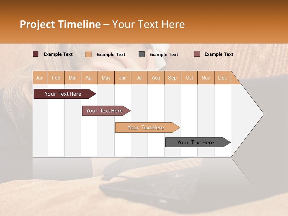 Schoolgirl At Laptop PowerPoint Template