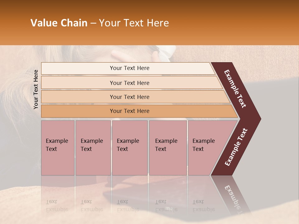 Schoolgirl At Laptop PowerPoint Template