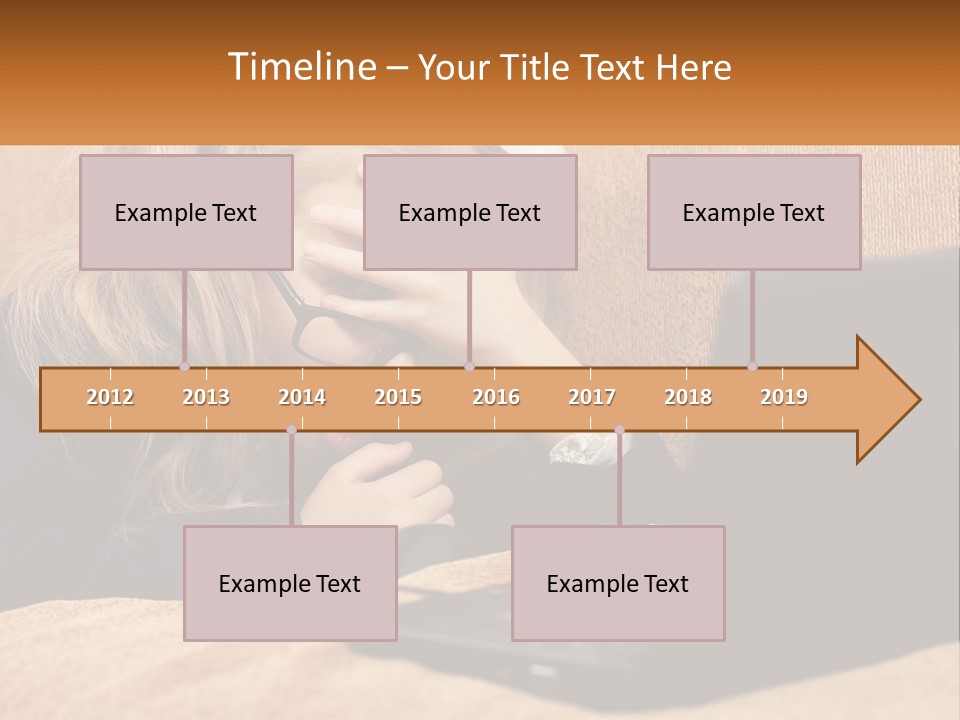 Schoolgirl At Laptop PowerPoint Template