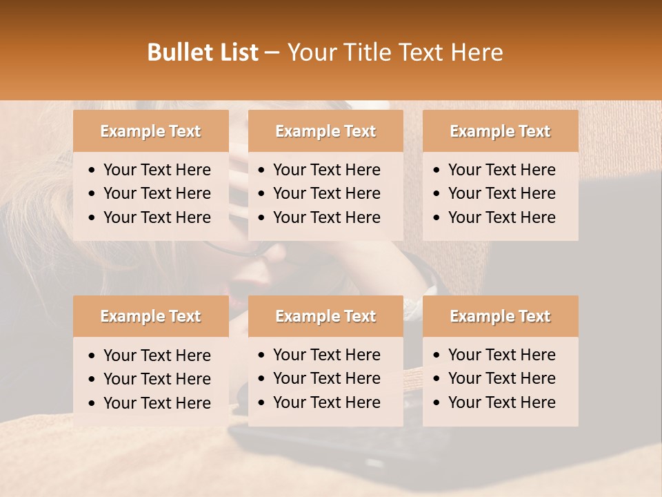 Schoolgirl At Laptop PowerPoint Template