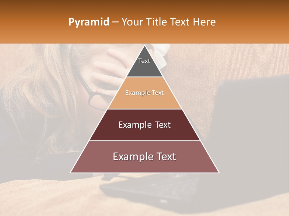 Schoolgirl At Laptop PowerPoint Template