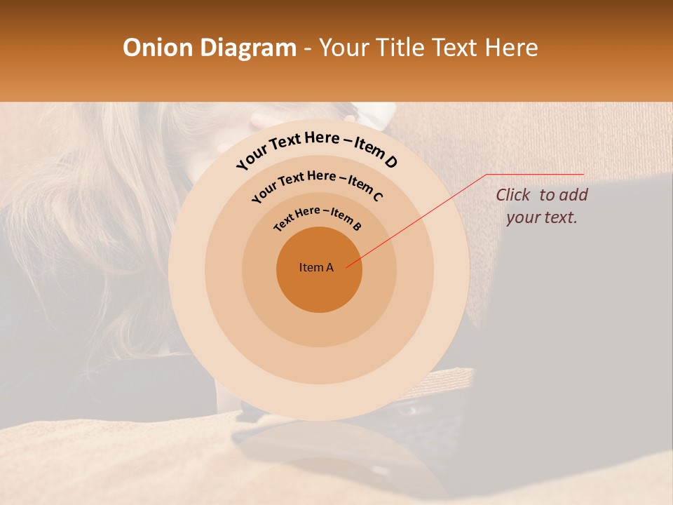 Schoolgirl At Laptop PowerPoint Template