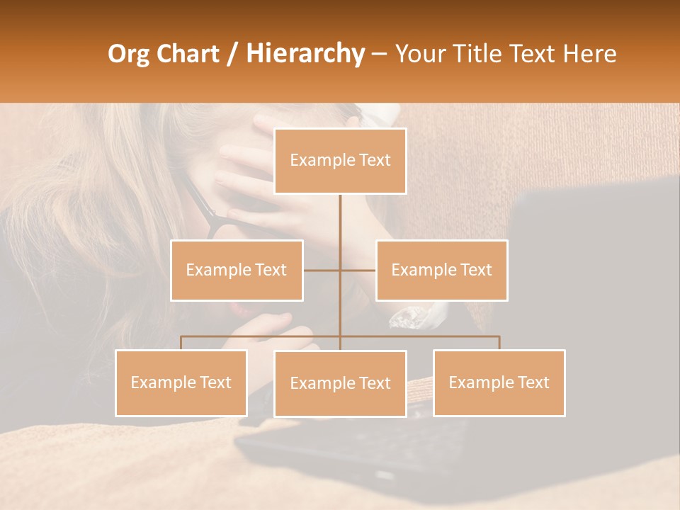 Schoolgirl At Laptop PowerPoint Template