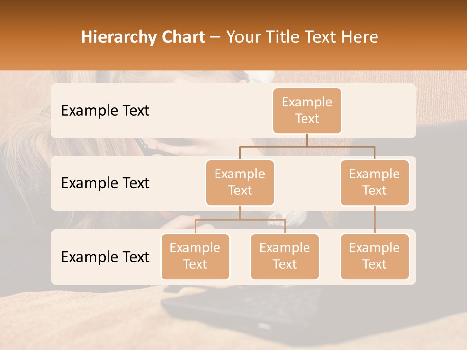 Schoolgirl At Laptop PowerPoint Template