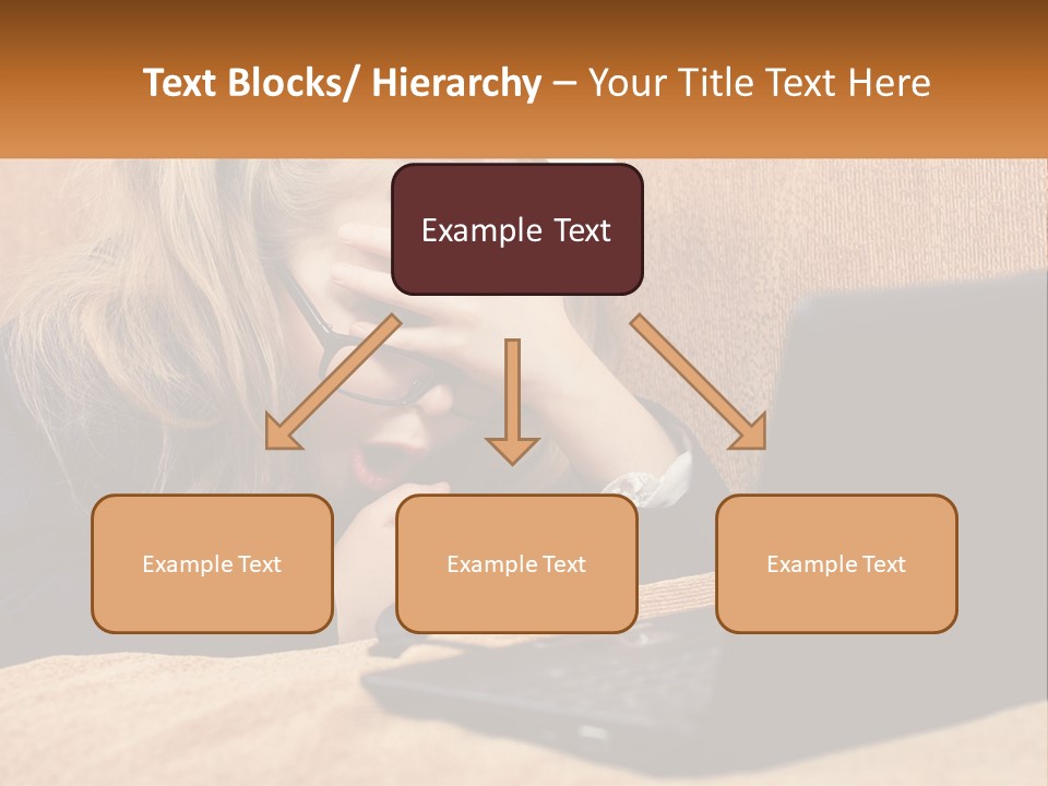 Schoolgirl At Laptop PowerPoint Template