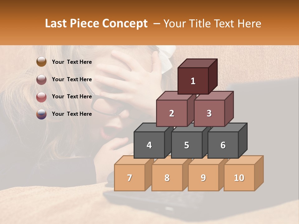 Schoolgirl At Laptop PowerPoint Template