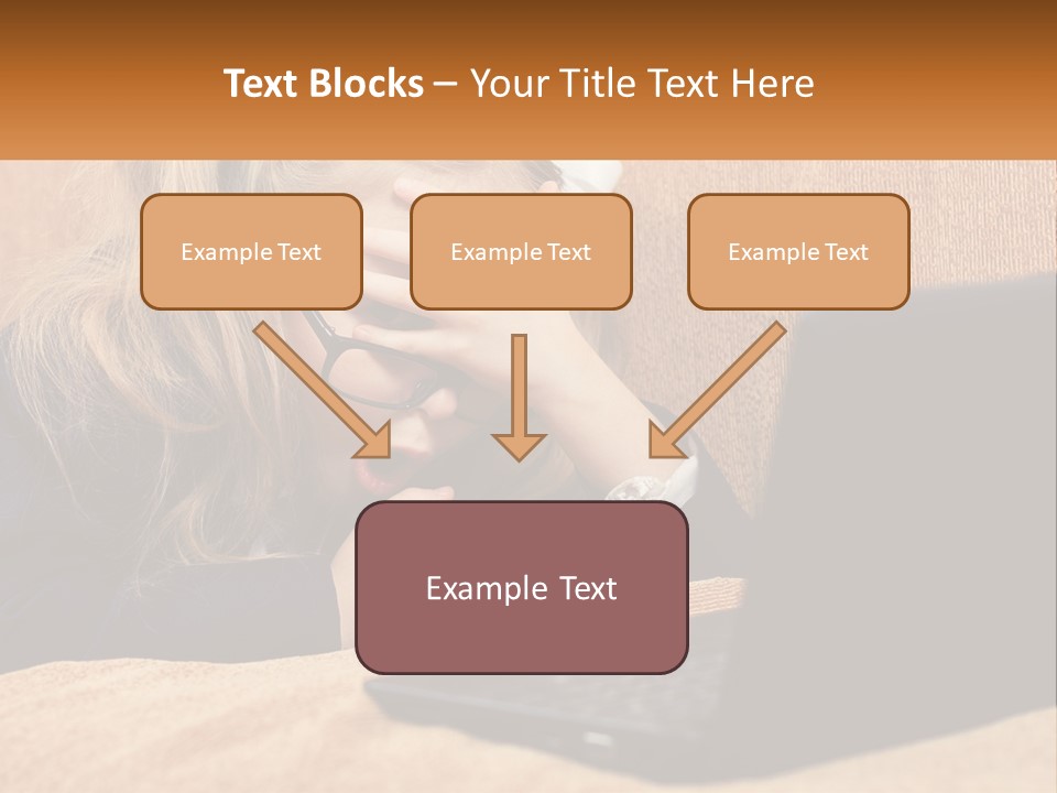 Schoolgirl At Laptop PowerPoint Template