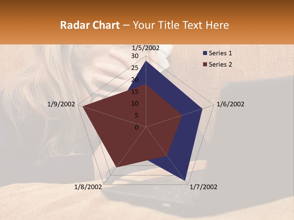 Schoolgirl At Laptop PowerPoint Template
