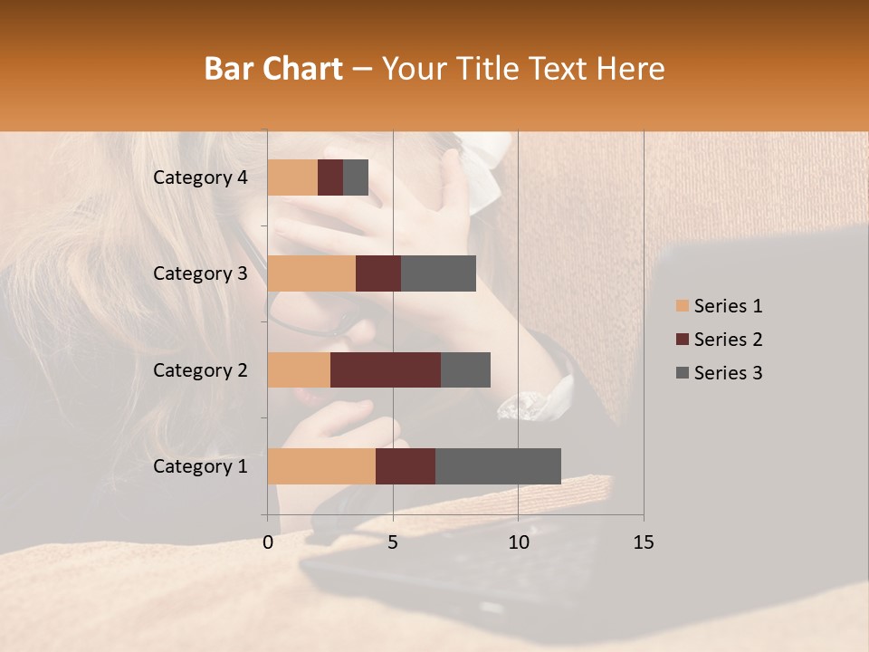 Schoolgirl At Laptop PowerPoint Template