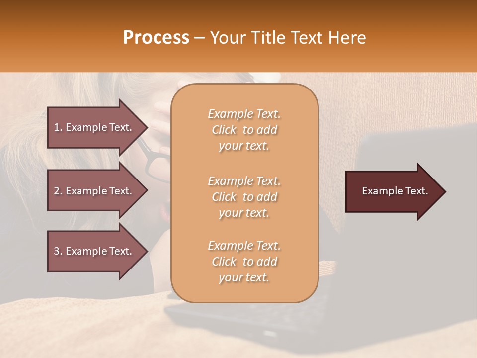Schoolgirl At Laptop PowerPoint Template