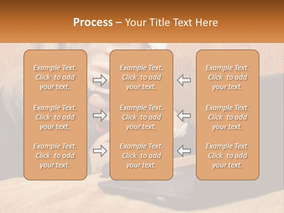 Schoolgirl At Laptop PowerPoint Template