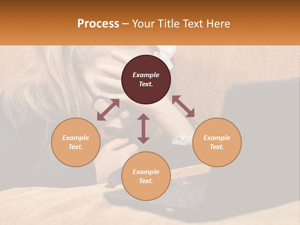 Schoolgirl At Laptop PowerPoint Template