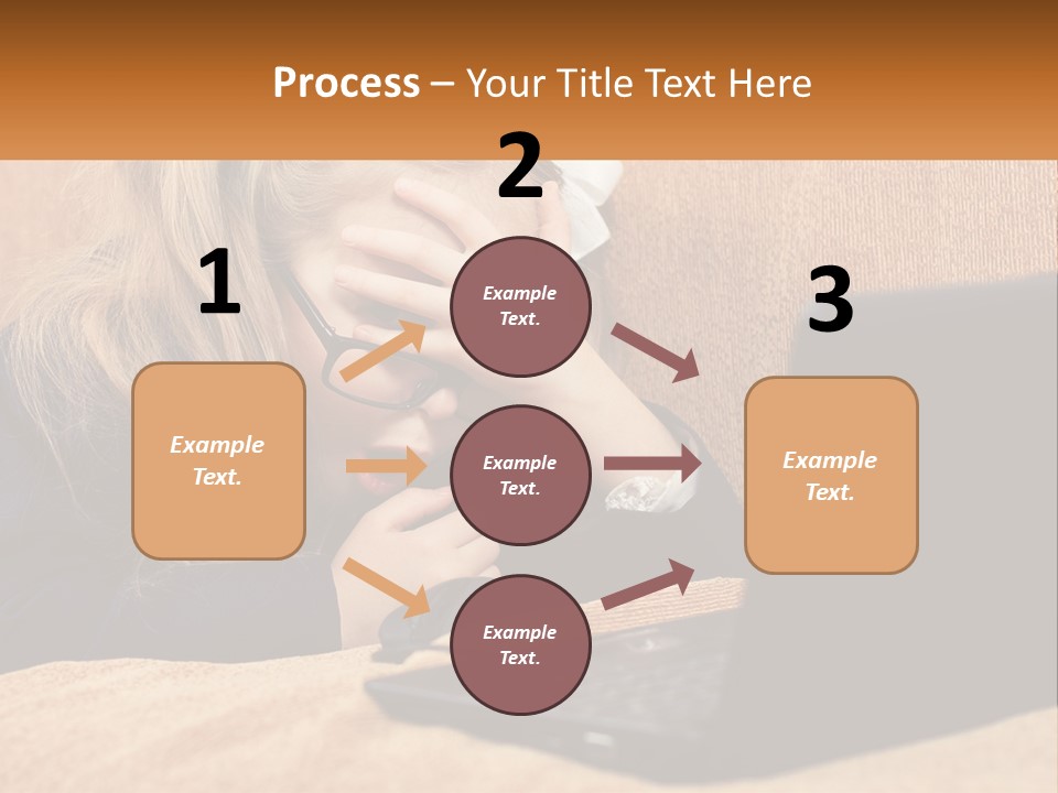 Schoolgirl At Laptop PowerPoint Template