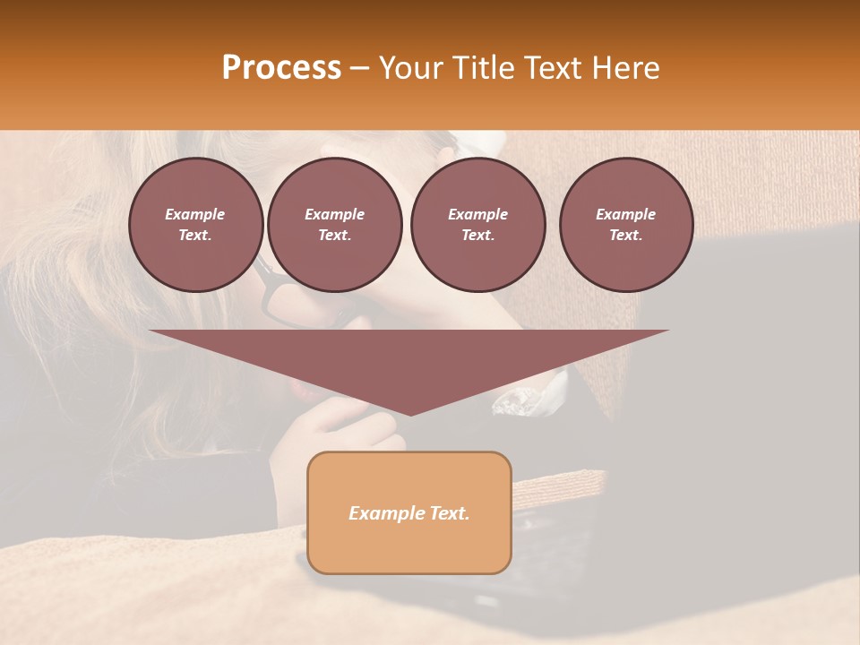 Schoolgirl At Laptop PowerPoint Template