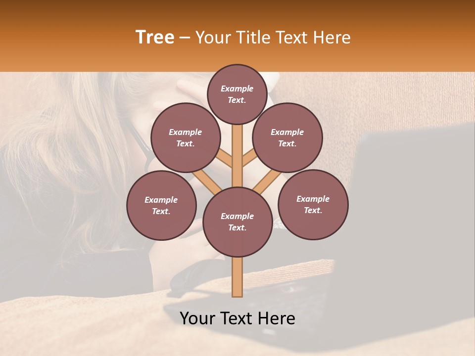 Schoolgirl At Laptop PowerPoint Template