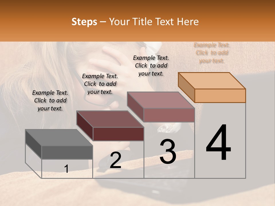 Schoolgirl At Laptop PowerPoint Template