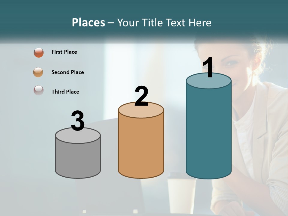 Girl With Laptop PowerPoint Template