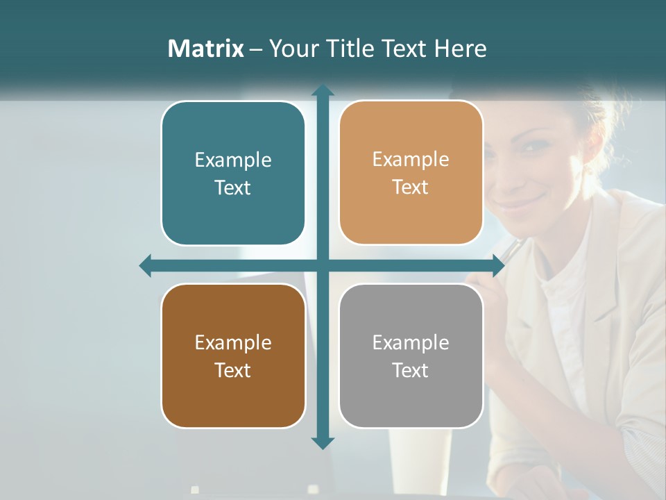 Girl With Laptop PowerPoint Template